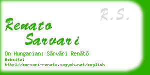 renato sarvari business card