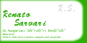 renato sarvari business card